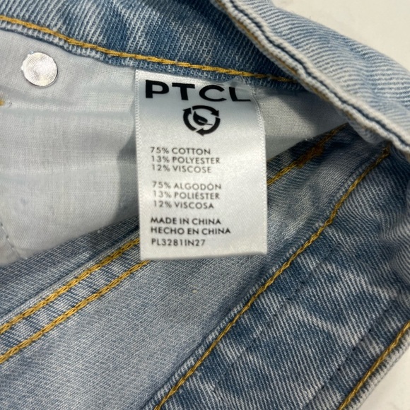 PTCL Light Wash Distressed Mid Rise Denim Shorts 28 - Picture 10 of 13